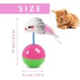 thumbnail image 2 of Ratón de pie de juguete para gatos, bolas de ratón interactivas con plumas coloridas para gatos, ratón de juguete para gatos con vaso, 2 uds., 2 of 5