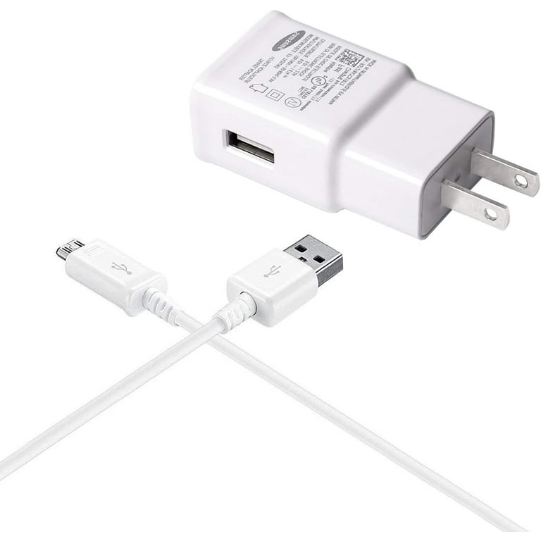 Original OEM Samsung Adaptive Charging Wall Adapter Charger with Micro USB Cable, White - for Samsung Galaxy S7 / S7 Edge / S6 / S5 / Note 5 / / S3 - Bulk Packaging - Walmart.com