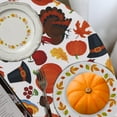 thumbnail image 5 of Fall Tablecloth Round Tablecloth Pumpkin & Turkey 60 inch - Washable Wrinkle Resistant Thanksgiving Table Cover for Harvest and Fall Dinner Parties Holiday Tablecloths 130GSM, 5 of 6