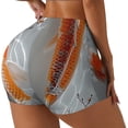 thumbnail image 2 of Kdxio Koi Fish Water Print Workout Shorts for Women Seamless Soft Smooth Gym Yoga Scrunch Active Shorts, 2 of 5