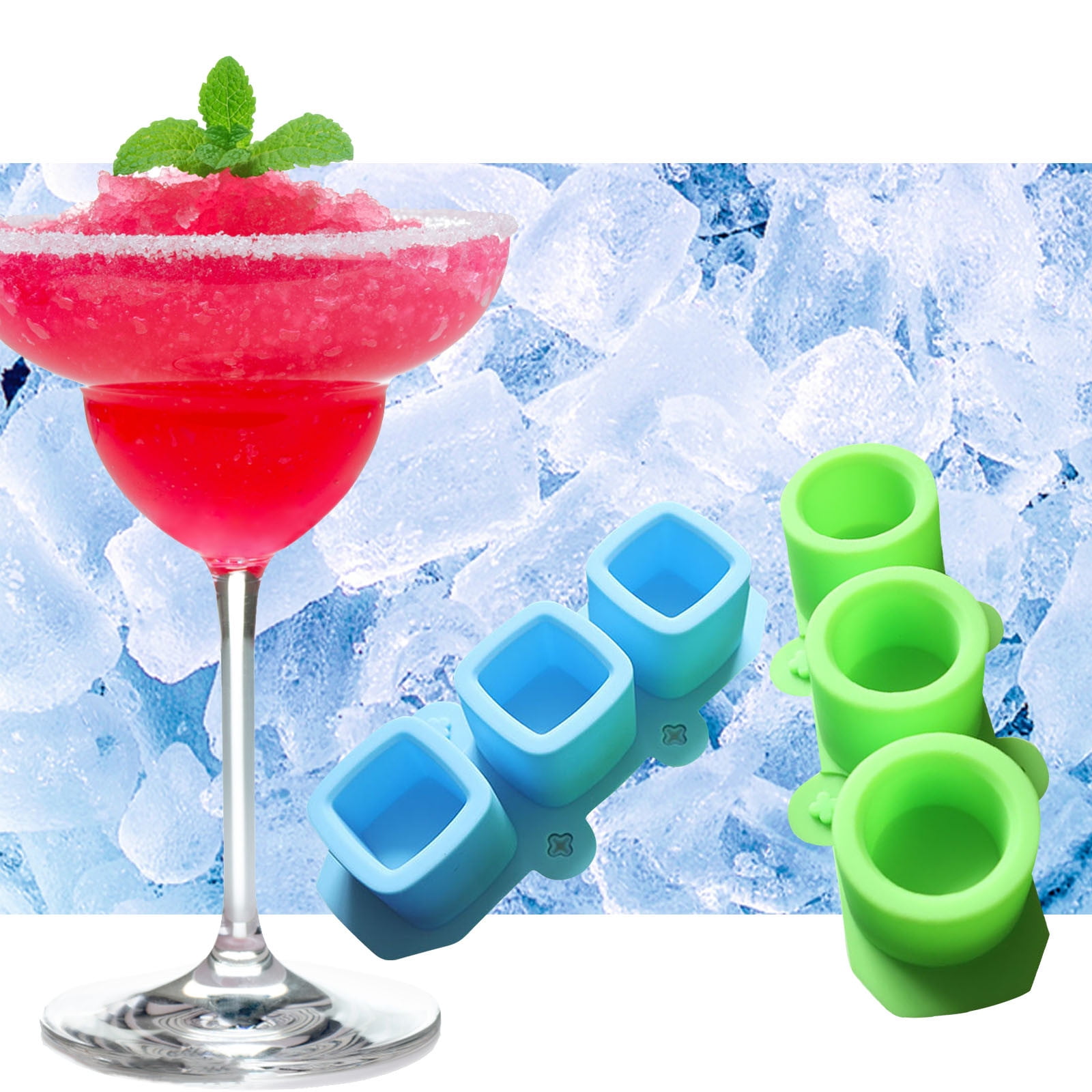 SDJMa Small Ice Cup Molds, Silicone Ice Cube Trays for Freezer with 4  Cavities, Ice Shot Glass Mold Reusable Whiskey Ice Cup Mould