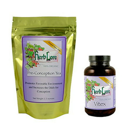 Herb Lore Organic Vitex Chasteberry Fertility Pills and Fertility Tea for Women - 1 Month Supply - Natural Fertility Blend of Organic Herbs to Increase Chances of Getting