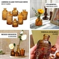 thumbnail image 4 of Efavormart Set of 6 Vintage Embossed Amber Gold Glass Bud Vases, Decorative Apothecary Style Reed Diffuser Table Centerpieces, 4 of 5