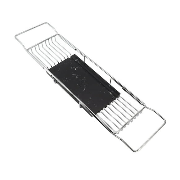 Metal Marble Bathtub Rack Rack Rack Black Tray Bathroom Telescopic Rack Hotel Anti Slip Restroom Steel Marble Bathroom Tub Accessories