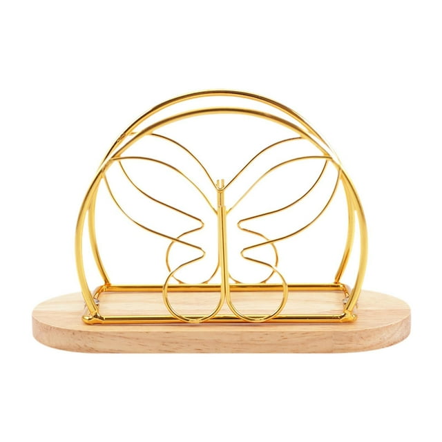 Servilletero vertical, dispensador de pañuelos, decoración creativa para el hogar, clasificador de cartas y correo. mariposa de oro