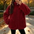 thumbnail image 2 of Enjoytime Fleece Jacket Women Stand Collar Long Sleeve Zip Up Fuzzy Outerwear Casual Soft Warm Fall Winter Coat with Pocket, 2 of 6