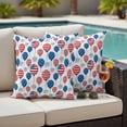 thumbnail image 5 of Independence Day Pillow Covers 2 Pack Watercolor U. S, Flag Themed Balloons Cute Firework Pillowcase Waterproof Outdoor Throw Pillow Cover for Patio Garden Square Cushion 16”x16”, 5 of 9