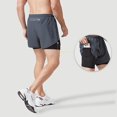 thumbnail image 4 of brillar Pantalones cortos deportivos de doble capa para hombres Pantalones de fitness falsos de secado rápido de 2 piezas, 4 of 5