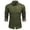 Army Green, variant on Coshow Men's Long Sleeve Button Down Shirt Plaid Denim Shirt Casual Commuting Dress Shirt