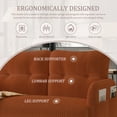 thumbnail image 5 of Sofa for Living Room, Corduroy Sofa, Double Seater Sofa with Side Pockets and Ergonomic Support, High Density Foam, Modern Monochrome Design, Orange Corduroy Fabric, 5 of 8