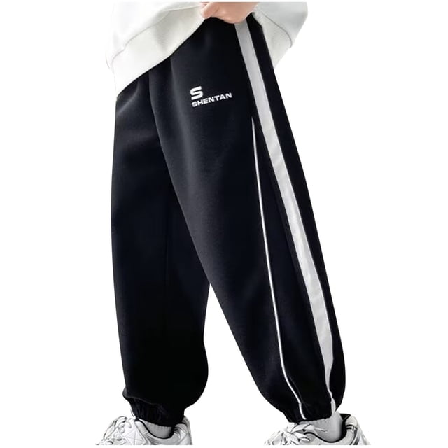 Odeerbi 5-15 Años Niños Pantalones de Chándal de Algodón Workout Athletic Sports Jogger Pantalones Color Sólido Elastic Waist Joggers