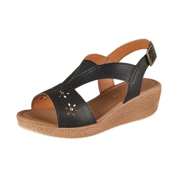 Plataforma Para Mujer CASTALIA 282-121 Negro Elástico Ajustable en Empeine CASTALIA 282-121