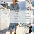 thumbnail image 3 of Karymi Elegant Wrap V-Neck Midi Dress, Batwing Sleeve Ruched Waist Asymmetrical Ruffle Hem Dress, Solid Cocktail Party Dress Spring Dresses for Women 2026, 3 of 7