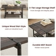 thumbnail image 3 of 41'' Large 2-Tier Industrial Wood Coffee Table with Storage Shelf - Rustic Modern Metal Rectangle Center Living Room Coffee Table Accent Furniture for Home Office, Dark Oak, 3 of 8
