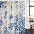 thumbnail image 3 of Blue Coastal Starfish Waterproof Fabric Shower Curtain,Beach Ocean Nautical Shells Conch Waterproof Fabric Shower Curtain for Bathroom Curtains Bathtubs Shower Curtains with 12 Hooks Standard 72x72, 3 of 8