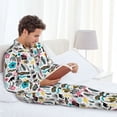 thumbnail image 6 of Disketp Dinosaur for Pajamas Set Long Sleeve Sleepwear Mens Button Down Nightwear Pj Sets-X-Large, 6 of 7
