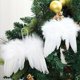 thumbnail image 2 of Adorno colgante para árbol de Navidad con alas de plumas blancas de ángel, adorno de boda blanco de alta calidad para Navidad, accesorios para bebés, 2 of 5