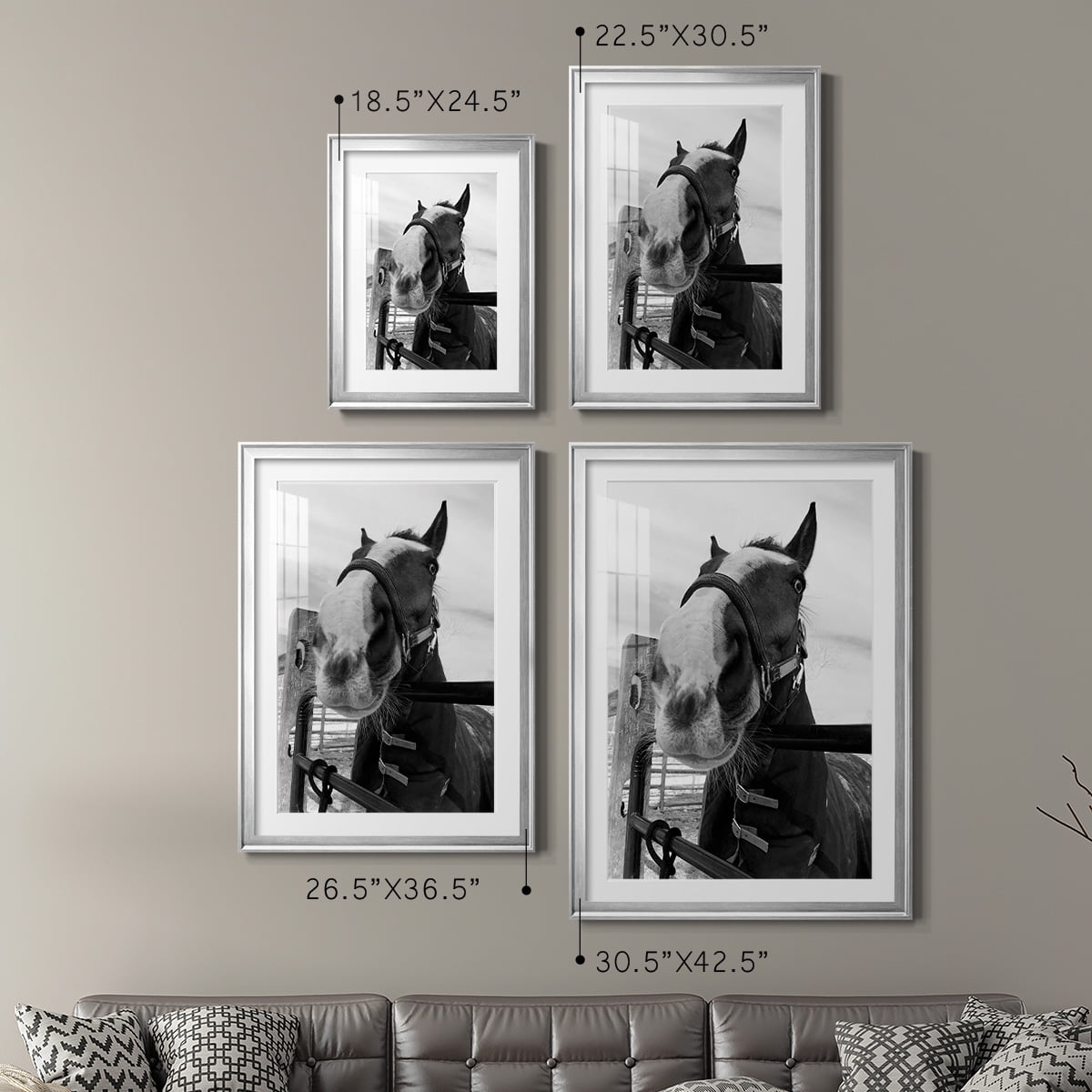 Wexford Home Argenteuil Premium Framed Print, 22.5" x 30.5" - Ready to Hang, Silver (Set of 2)