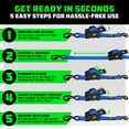 thumbnail image 4 of Rhino USA 1" x 10' Retractable Ratchet Straps 1,209lb Break Strength (Blue 2-Pack), 4 of 8