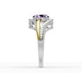 thumbnail image 5 of OMRE 925 Sterling Silver and 10K Yellow Gold Genuine Amethyst and February Birthstone Ring Women, 5 of 5
