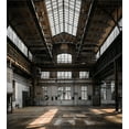 thumbnail image 3 of Industrial Duvet Cover Set, Inside a Hangar Old Architecture Construction Urban Life Timeworn Windows, Decorative 3 Piece Bedding Set with 2 Pillow Shams, King Size, Brown White Grey, by Ambesonne, 3 of 3
