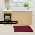 thumbnail image 2 of Unique Bargains Solid Contemporary Memory Foam Bath Rug Burgundy 24"x16", 2 of 8