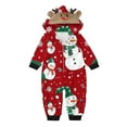 thumbnail image 2 of Odeerbi Christmas Onesie Pajamas for Family Holiday Sleep Jumpsuit Long Sleeve Family Christmas Pajamas Matching Sets Infant Printed Loungewear Jumpsuit Sleepwear Xmas PJs Set Red, 2 of 5