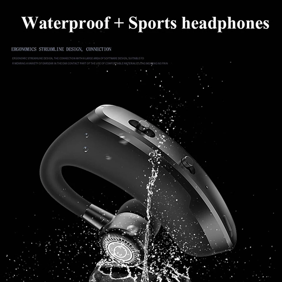 Bluetooth 5.2 Earpiece Driving Trucker Wireless Headset Earbuds Noise Cancelling