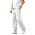 thumbnail image 2 of Jessboyy Sweatpants for Boys Loose Fit Straight Leg Open Bottom Sweatpant with Pockets Elastic Waist Casual Fall Winter Boy Pants White,12-13 Years, 2 of 9