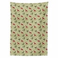 thumbnail image 2 of Deer Tablecloth, Damask Pattern and Ornate Christmas Themed Animal Silhouettes, Rectangle Satin Table Cover Accent for Dining Room and Kitchen, 52" X 70", Olive Green Pale Green, by Ambesonne, 2 of 2