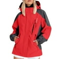 thumbnail image 1 of iHPH7 Manteau à Capuchon Femme Coupe-Vent Manteau Femme Imperméable Manteau de Randonnée Manteau de Pluie pour Femme avec Capuchon Imperméable Manteau de Pluie Femme Imperméable Coupe-Vent Femme Veste à Fermeture Éclair Rouge 5TG, 1 of 9
