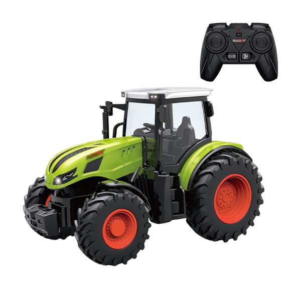 Alician Tracteur Télécommandé pour Enfants Échelle 1:24 Véhicule d'Ingénierie de Fermier RC 2,4 g Tracteur 6 Ch Jouet Cadeaux d'Anniversaire pour Garçons Filles
