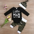 thumbnail image 3 of Douhoow Newborn Baby Boy Clothes Long Sleeve Letters Romper Camouflage Long Pants Hat 2Pcs Outfits, 3 of 6