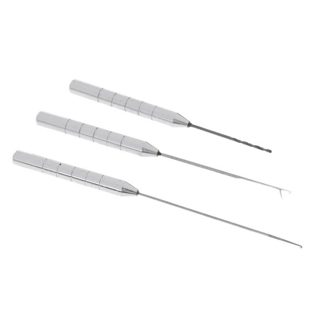 Juego de 3 piezas de herramientas de aguja de cebo Cola de acero inoxidable para pesca de carpa