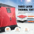 thumbnail image 2 of KFFKFF Mobile Ice Haven, 6-8 Person Pop-Up Ice Fishing Hub, 50 Sq Ft Fishing Zone, 130"x130" Winter Angling Shelter, Includes Anchors, Ropes, Transport Bag, 2 of 9