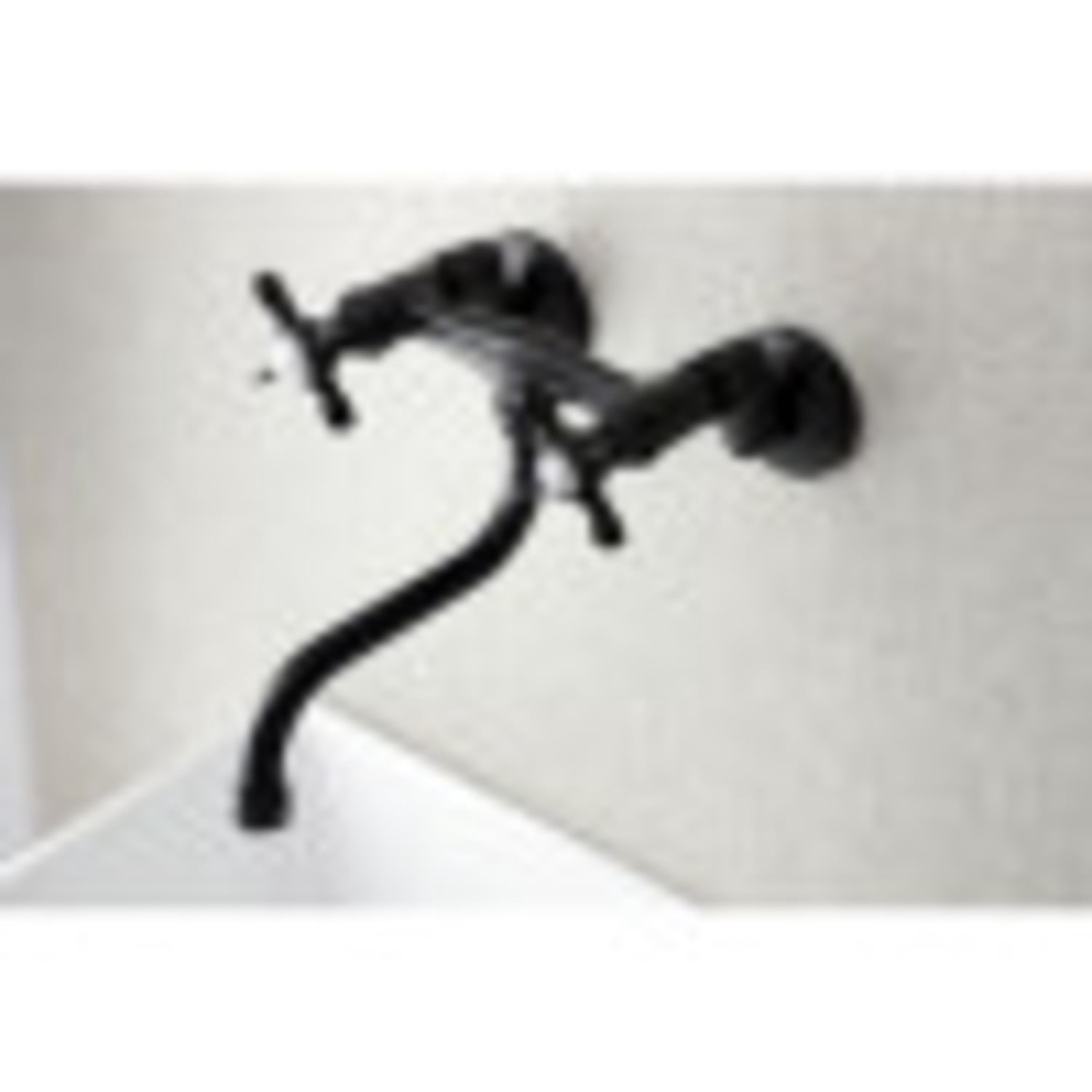 Kingston Brass KS116MB Essex Two Handle Wall Mount Bathroom Faucet, Matte Black