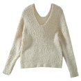 thumbnail image 2 of Pullover Sweaters for Women 2025 Long Sleeve V Neck Oversized Plain Knitted Sweater Jumper Tops Fall Outfits, 2 of 5