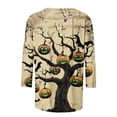 thumbnail image 4 of Heisall Womens Tops 3/4 Sleeve Round Neck Loose Casual Blouses Halloween Print Tshirts Festive Fashion 2025 New Arrival, 4 of 5
