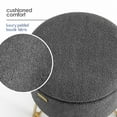 thumbnail image 4 of LammaLoe Small Round Ottoman with Storage, Boucle Ottoman Foot Stool with Lid, Upholstered Vanity Stool for Living Room & Bedroom, Grey, 4 of 8
