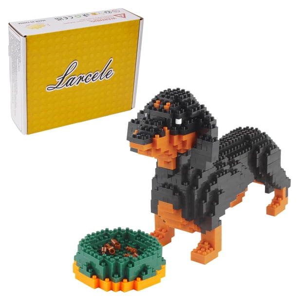 Larcele Micro Dachshund Juego de bloques de construcción para perros Super Mini Pet Building Toy Bricks Kit 898 piezas Kljm-02 (Dachshund)