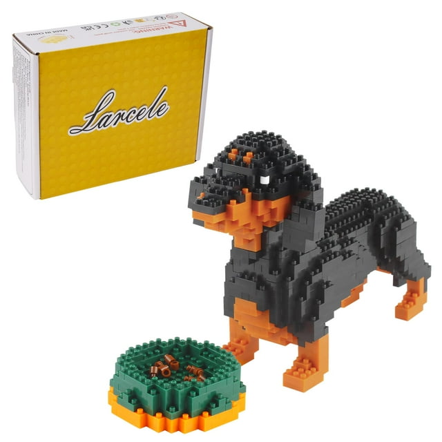 Larcele Micro Dachshund Juego de bloques de construcción para perros Super Mini Pet Building Toy Bricks Kit 898 piezas Kljm-02 (Dachshund)