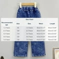 thumbnail image 3 of Baggy Jeans for Girls Trendy Casual Elastic Waisted Loose Denim Pants with Rhinestones Kids Clothes Girls Size 1-8, 3 of 5