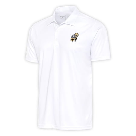 Men s Antigua White New Orleans Saints Team Logo Throwback Tribute Polo