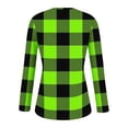 thumbnail image 5 of Stichou Women's Fall Shirts Henley Plaid Slim Fit Long Sleeve Soft Tunic Tops Loose Fit Button T-Shirts Fashion Clothes Green XL, 5 of 5