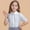 X-124White5, variant on ZHOGXU Big Girls Shirt Short Sleeve Turndown Collar Buttons Solid Color Comfortable Breathable Top Blouse For Casual Daily Wear Sky Blue 3-4 Years