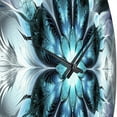 thumbnail image 3 of Designart "Fractal Flowers in Turquoise and White II" Modern Geometric Oversized Wall Clock, 3 of 5