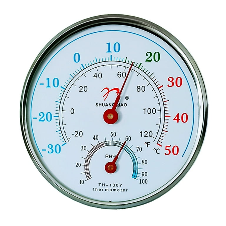 Analogue thermo-hygrometer with metal ring