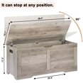 thumbnail image 3 of 39.4" Storage Chest, Wooden Storage Bench, Lift Top Toy Chest with 2 Safety Hinges, Large Toy Box, Entryway Bench for Living Room, Bedroom, Grey, 3 of 18