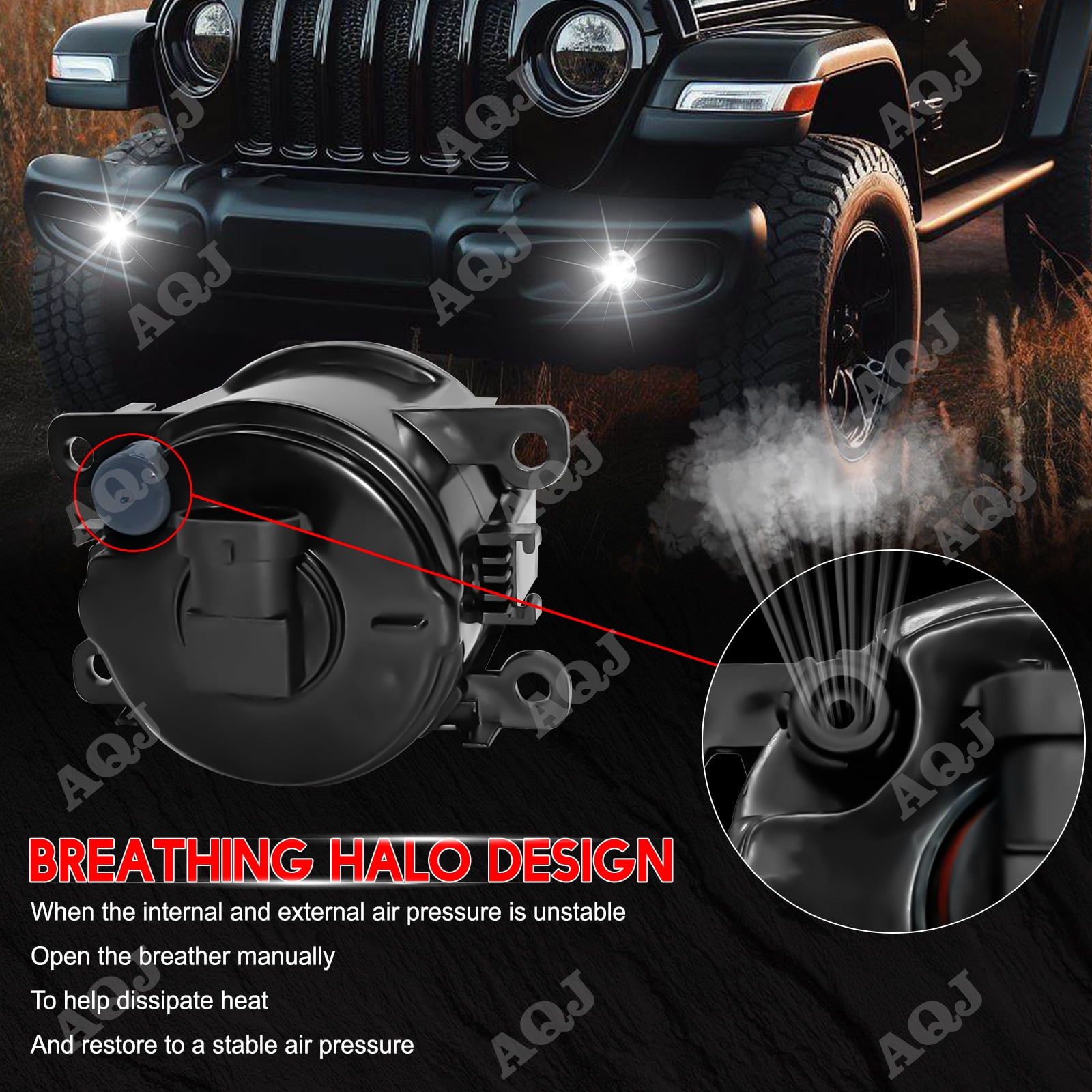 Pair Round LED Fog Lights for Nissan Frontier 2005-2017, 55W 6000K White Off-Road Lamps Black Front Bumper LED Fog Lights