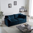 thumbnail image 2 of Sturdy Wood-Frame Blue Chenille Loveseat | Enjoy Comfort in Your Living Space, 2 of 5